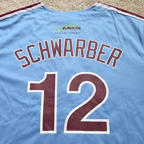 NWOT Philadelphia Phillies Kyle Schwarber Alternate Retro MLB Promo Jersey - Picture 6 of 7
